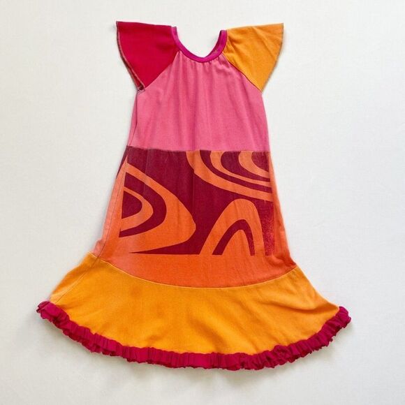 CourtneyCourtney Other - CourtneyCourtney Girls Dress 6/7 Pink Red Short Sleeve Twirly Skirt Colorblock